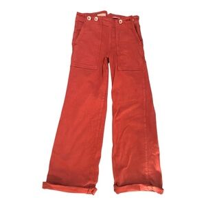 Pilcro Women’s Wide Leg High Waisted Brick Red